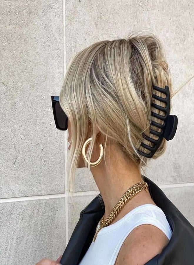 Minta Matte Large Hair Claw For Women Spring Design Non-Slip For Thick Hair Banana Openwork Geometry Hair Clips Hair Styling Accessories Strong Hold Barrettes (3PCS) - Image 4