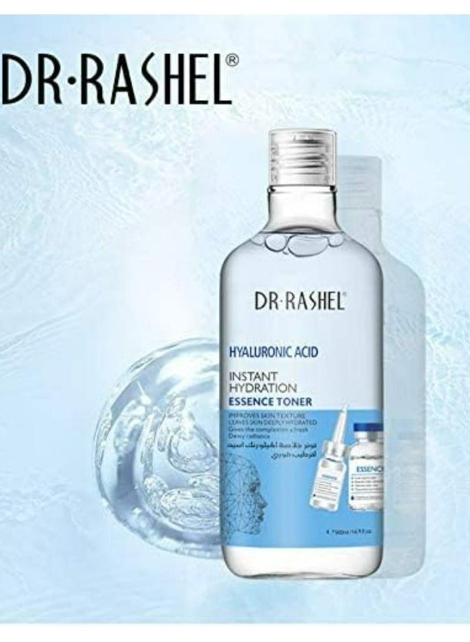 DR. RASHEL Hyaluronic Acid Instant Hydration Essence Toner Make Up Remover 500 ML - Image 3