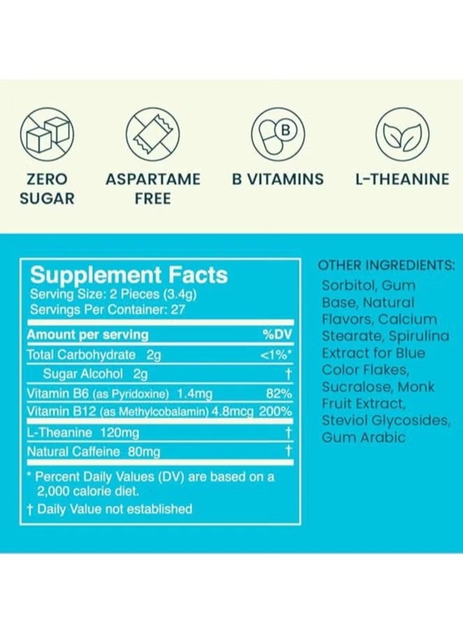 Mints Energy Caffeine Mints (54 Pieces) - Sugar Free with L-theanine + Natural Caffeine + Vitamin B12 & B6 - Nootropic Energy & Focus Supplement for Women & Men - Keto & Vegan, Peppermint Flavor  - Image 2