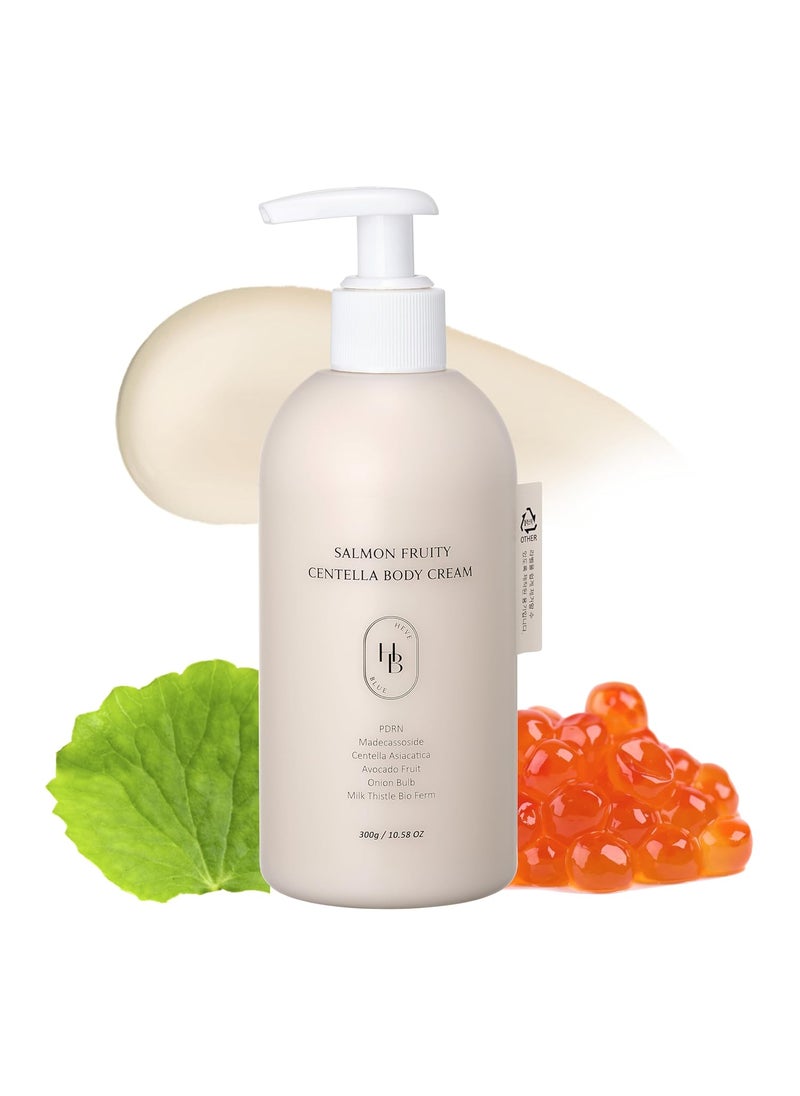 HEVEBLUE Salmon Fruity Centella Body Cream  Sensitive Skin Itchy Skin Korean Skincare Bodycare Hypoallergenic Allergenfree Fragrance PDRN Salmon PDRN Moisturizing KBeauty 