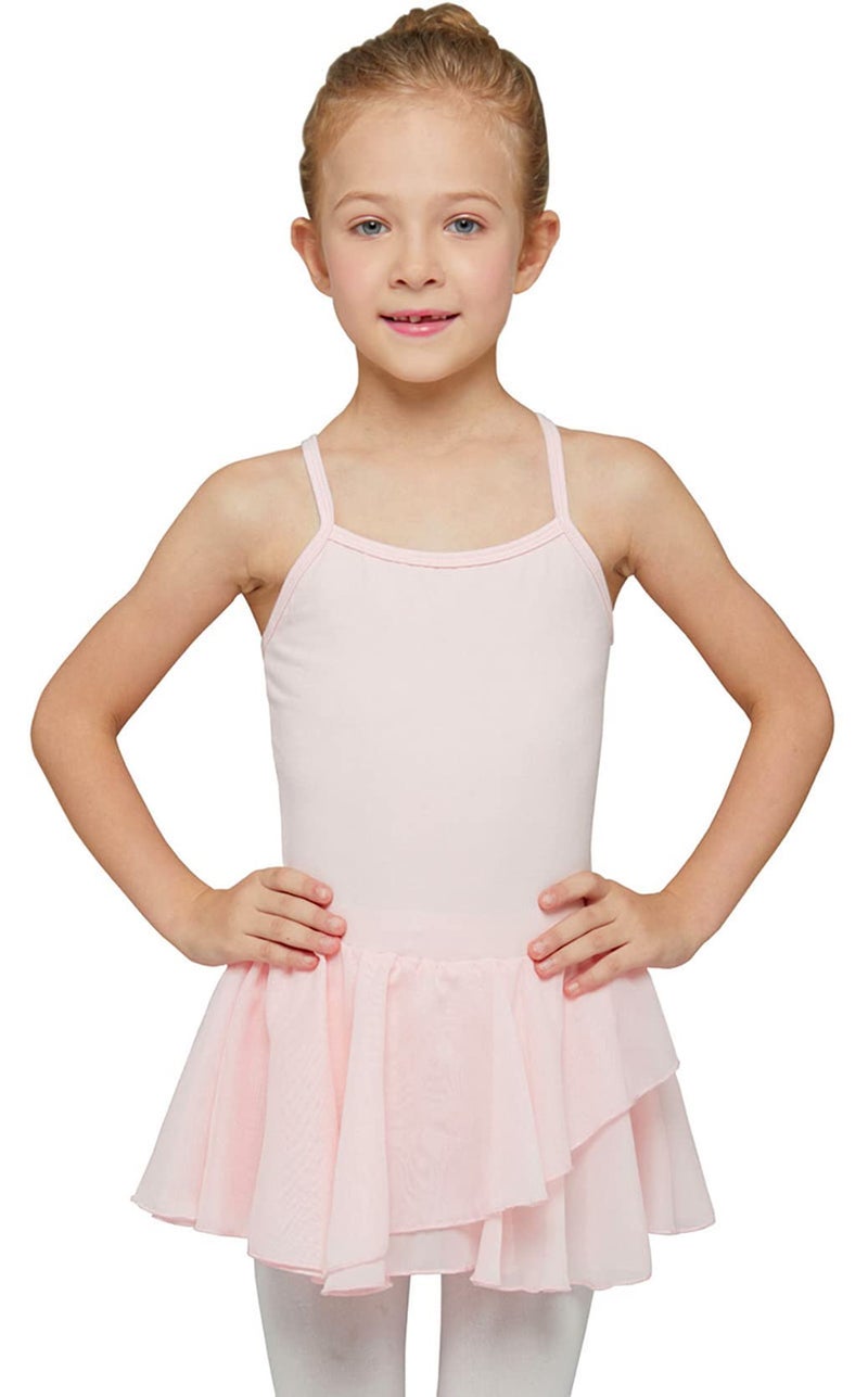 MdnMd Ballet Pink Toddler Girls Dance Leotard with Ballet Tutu Skirt Ballerina Outfit Dress Camisole (Age 4-6 / 4t,5t) - Image 1