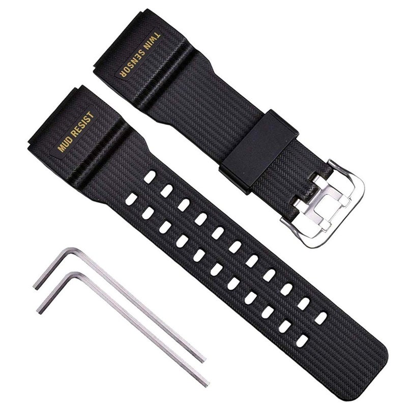 OliBoPo حزام ساعة بديل من الراتنج الطبيعي OliBoPo لساعة كاسيو G-Shock Master of G Mudmaster Twin Sensor GG-1000/GWG-100/GSG-100 الرياضية - Image 1