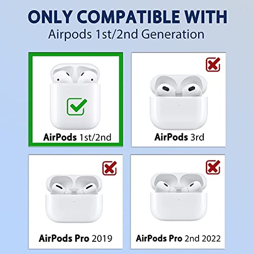 EMOH ROCED Apple AirPods Case Cover for 1st and 2nd Generation Protective Shock Proof Case Cover Compatible with AirPods 2&1 with Keychain (Red Over Black) - Image 2
