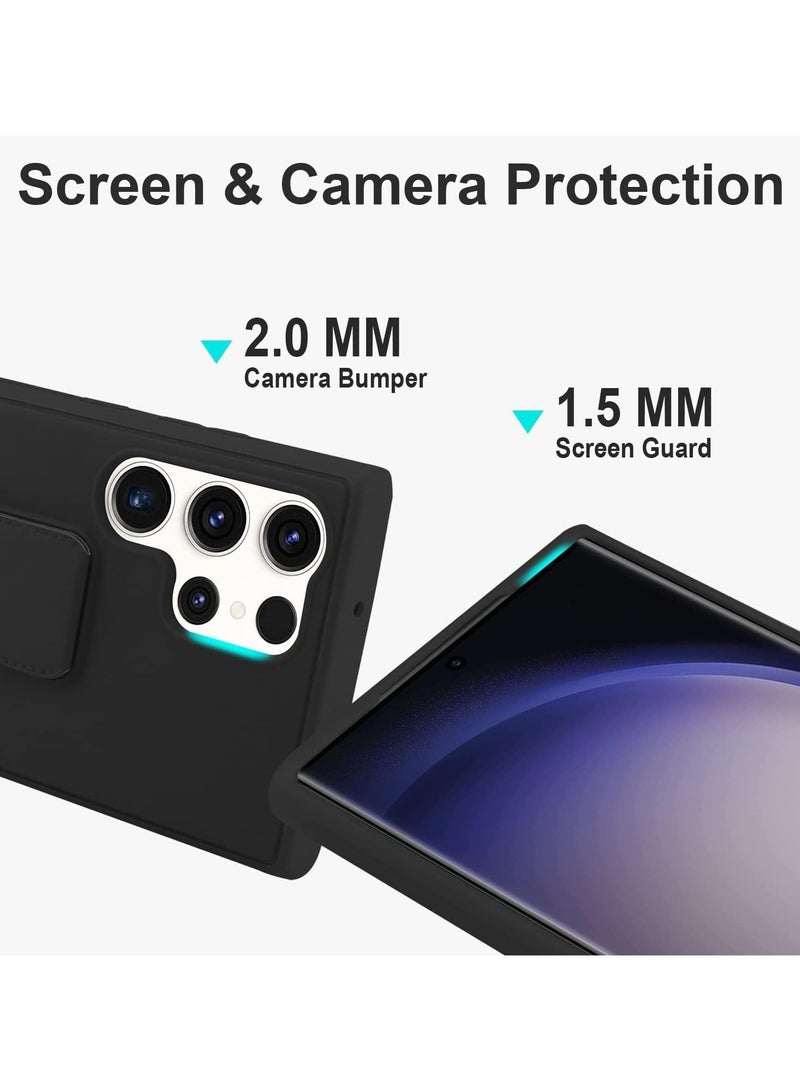 DUSALA Samsung Galaxy S24 Ultra Case Cover Back Stand Cover Magnetic Holder Silicone Cover Wrist Strap Full protection Anti Fingerprint Case For Samsung Galaxy S24 Ultra - Image 2