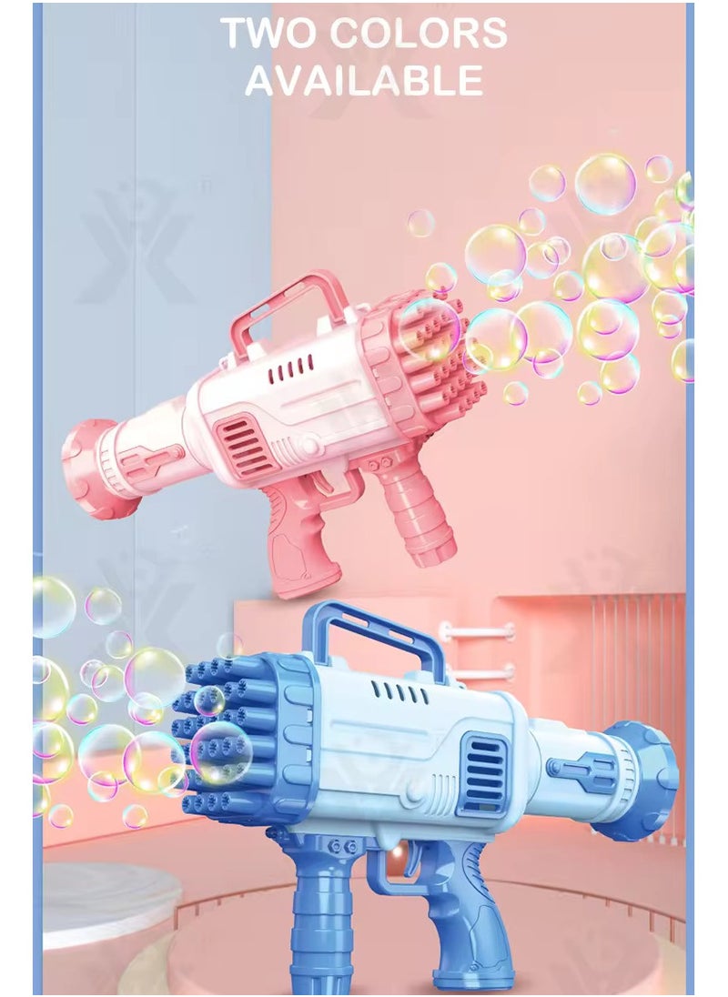 32 Hole Design Portable Large Capacity Bazooka Bubble Gun Toy - Pink