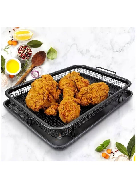 Roasting tray with strainer, 2*1, black granite tray, excellent quality