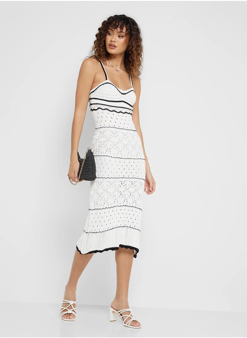 Ginger Monochrome Crochet Beach Dress