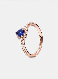 PANDORA Sparkling Blue Elevated Heart Ring 