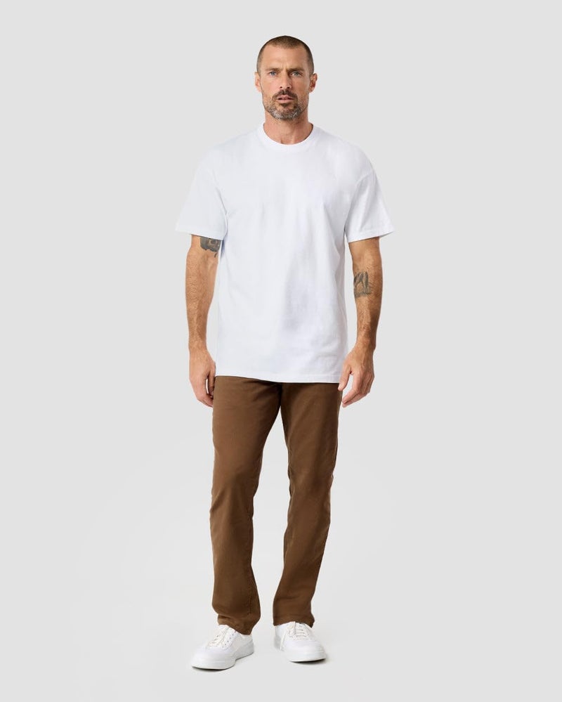 INTO THE AM Men's Heavyweight T Shirts for Men - Boxy 100% Cotton Heavy Duty Thick Weight Tshirt (White, Medium) - Image 2