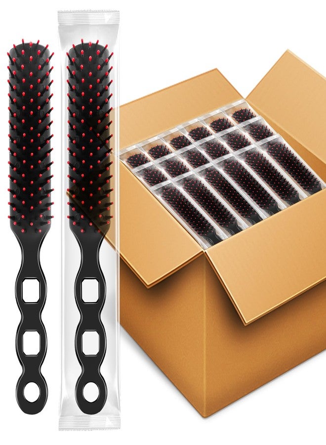 HOFASON 100 Pcs Bulk Hair Brushes for Homeless Supplies, Individually Wrapped Disposable Hair Brushes Nylon Bristles Detangling Hair Brush for Women Hotel Nursing Charity - Image 1