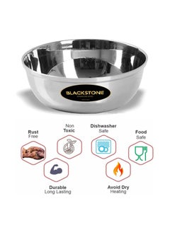 BLACKSTONE Stainless Steel Mixing Serving Bowls for Kitchen Set of 2Pc 13cm - 500ml  - Image 5