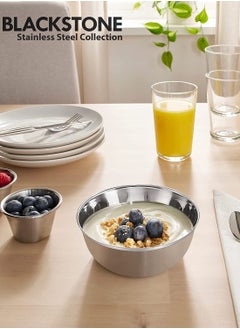 BLACKSTONE Stainless Steel Mixing Serving Bowls for Kitchen Set of 2Pc 13cm - 500ml  - Image 3