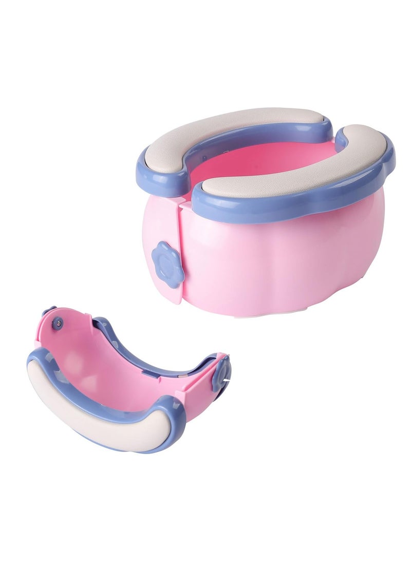 Generic Toddlers and children travel potty, boys and girls toilet training toilet seat, portable and foldable, suitable for emergencies, cars, camping, outdoor (pink, suitable for 1 to 5 years old)  - Image 1