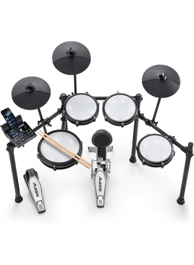 Alesis Nitro Max Kit Electric Drum Set with Quiet Mesh Pads, 10" Dual Zone Snare, Bluetooth, 440+ Authentic Sounds, Drumeo, USB MIDI, Kick Pedal - Image 1