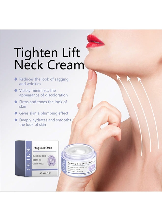 OUHOE Lifting Neck Cream, Neck Tightening and Lifting Cream, Effective Anti Wrinkle Creams, Reduce Double Chin, Firm Sagging Skin 50g - Image 4