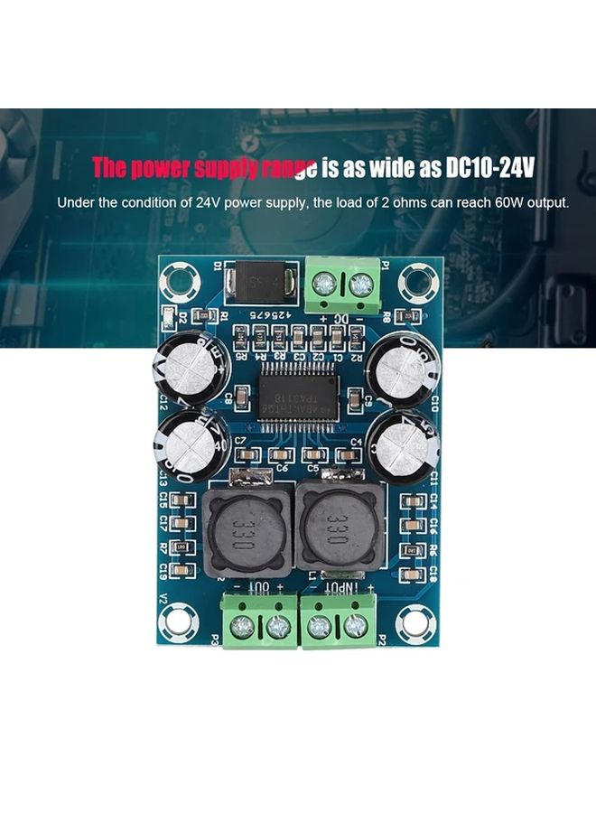 XH M311 وحدة مكبر صوت أحادي TPA3118 60 واط طاقة عالية تيار مستمر 10-24 فولت لمسرح منزلي صوت سيارة - Image 1