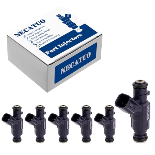 NECATUO Set of 6 Fuel Injectors Compatible with Cadillac CTS SRX STS Chevrolet Equinox Malibu Pontiac G6 G8 Torrent Saturn Aura Suzuki XL7 32L 36L V6 Replaces FJ990 12602411 1571078J00 - Image 1