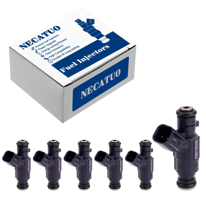NECATUO Set of 6 Fuel Injectors Compatible with Cadillac CTS SRX STS Chevrolet Equinox Malibu Pontiac G6 G8 Torrent Saturn Aura Suzuki XL7 32L 36L V6 Replaces FJ990 12602411 1571078J00 - Image 2