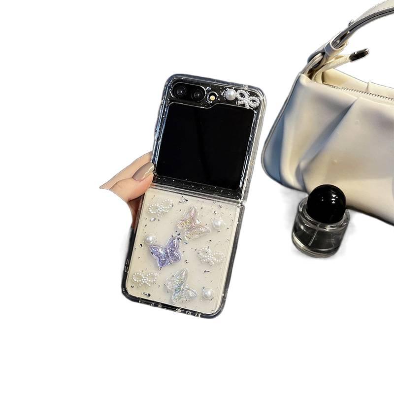 Protective Case | Resin Butterfly | TPU | Pearl Butterfly | Drop Protection | Shockproof Cover for Samsung Galaxy Z Fold 5 - Image 4