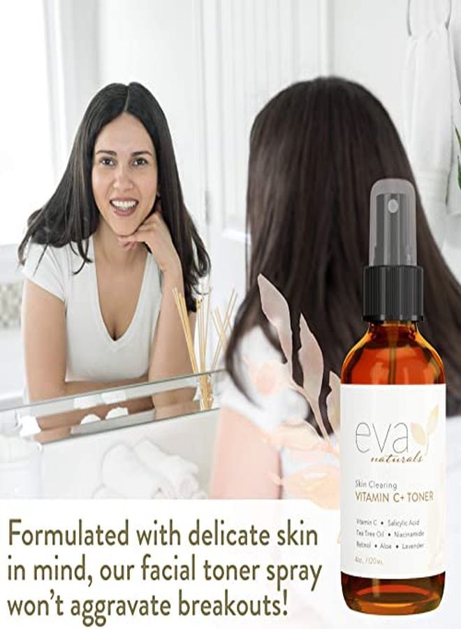 Eva Naturals Vitamin C Facial Toner Natural, Hydrating, AntiAging, Pore Minimizer Face Toner For Men And Women With Witch Hazel & Rose Water To Boost Collagen, Restore And Correct Skin 4 Oz - Image 4