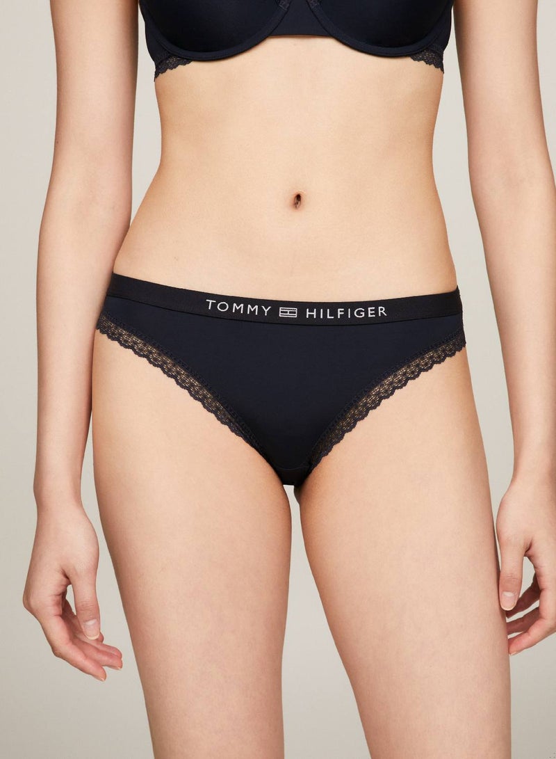 TOMMY HILFIGER Tonal Logo Lace Briefs - Image 1
