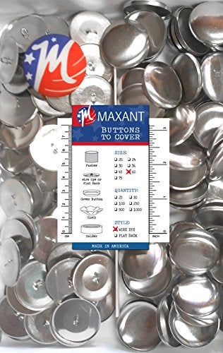 M MAXANT 100 Buttons to Cover - Made in USA - Self Cover Buttons with Wire Eyes - Size 60 with Tool - Image 2