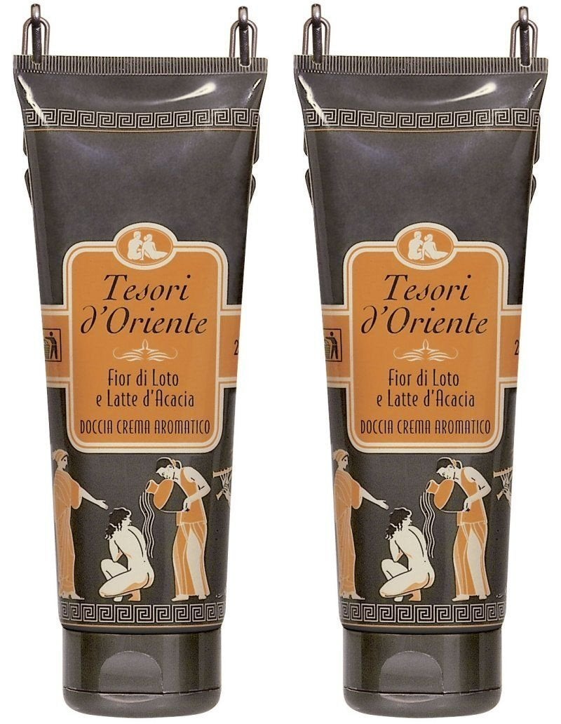 Tesori d'Oriente:"Fior di Loto" Lotus Flower and Acacia Milk Shower Cream 8.45fl.oz (250ml) Packages (Pack of 2) [ Italian Import ]