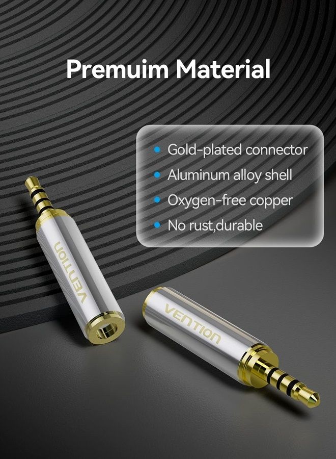 VENTION Vention 3.5mm Female to 2.5mm Male Audio Adapter Converter Premium Quality Headphone Earphone Headset 2.5mm to 3.5mm 3 Ring Jack Stereo or Mono 2 Pack - Image 4