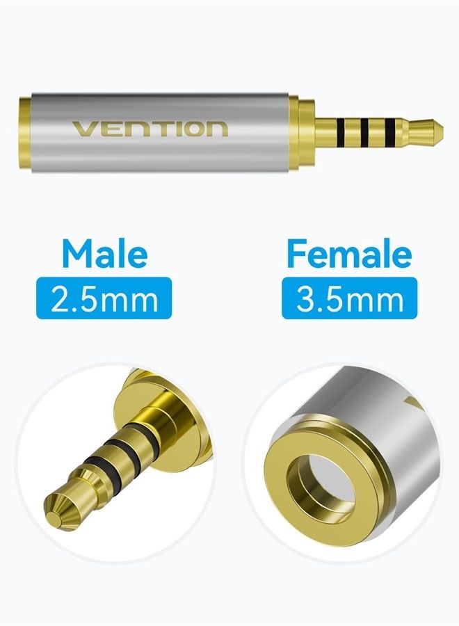 VENTION Vention 3.5mm Female to 2.5mm Male Audio Adapter Converter Premium Quality Headphone Earphone Headset 2.5mm to 3.5mm 3 Ring Jack Stereo or Mono 2 Pack - Image 2