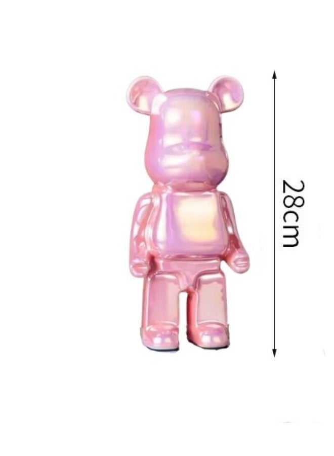 Decorative Art Bear Toy Figurine 28x10cm, Versatile Coin Bank, Pink Color. - Image 2