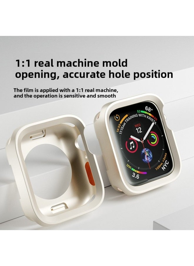 Generic - Suitable For Apple Watch Iwatch4/5/6/7/8/9 Candy Color W1 Anti-fall Case Protection TPU Half Soft Case-Color:Pink-Exterior Dimension:S10-46mm (with Carton Packaging) - Image 1