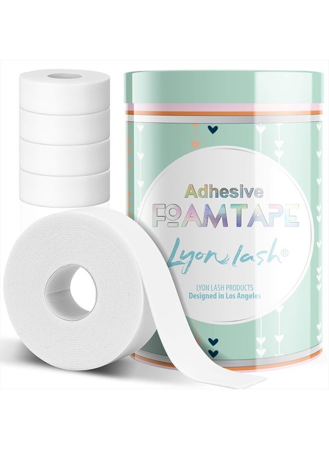 Lyon lash Foam Tape (4 Rolls of 1 Inch)| Medical Elastic Eyelash Tapes for Eyelash Extensions | Eyelash Extension Supplies Under Eye Pads Lint Free Patches Hypoallergenic Latex Free 5.5 Yards - Image 1