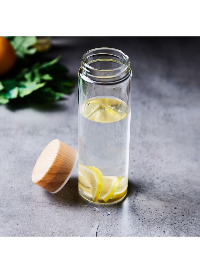 Home Box Coolers Borosilicate Bottle with Wooden Finish Lid - 500 ml  - Image 2