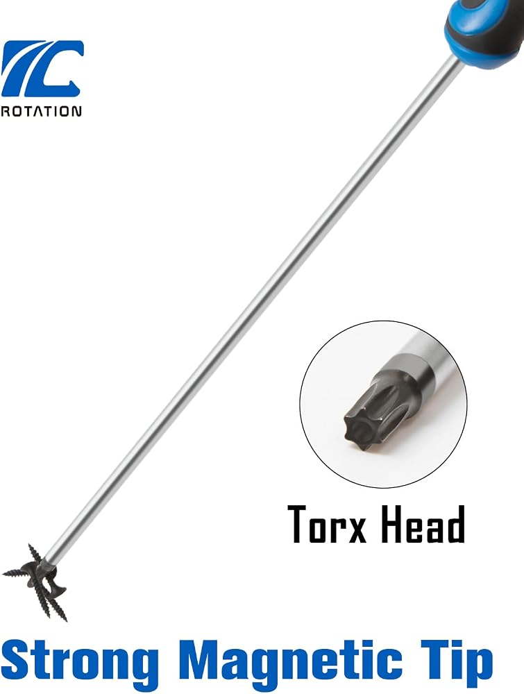 ROTATION 5-Piece Extra Long Torx Screwdrivers Set, S2 Steel, blade length 12-inch T15-T30, plus Long star Screwdrivers - Image 2