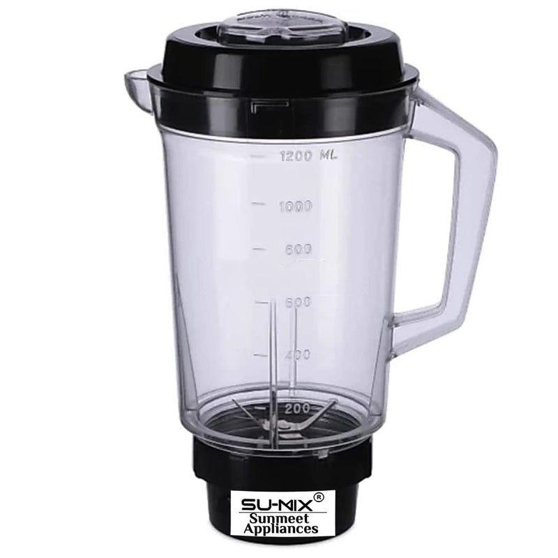 SUMIX Sumix Juicer Jar for Mixer Grinder Juicer Jar ABS Plastic Capacity 1200ML Black NSA73 
