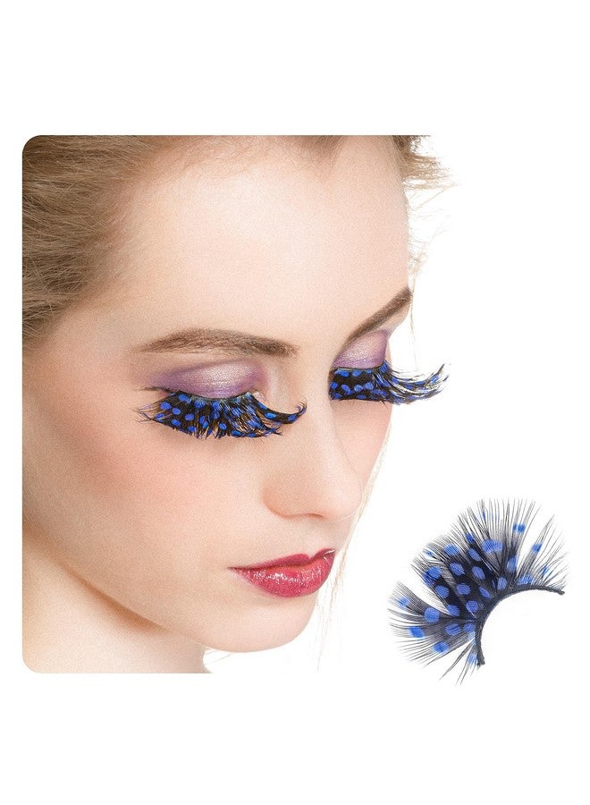 Dorisue Mermaid Party Lashes Anime lashes Blue Eyelashes Dark Blue colored Cosplay blue vessel lashes 3d False Eyelashes Extension for Women Girls Night show Costume lashes for woman - Image 1