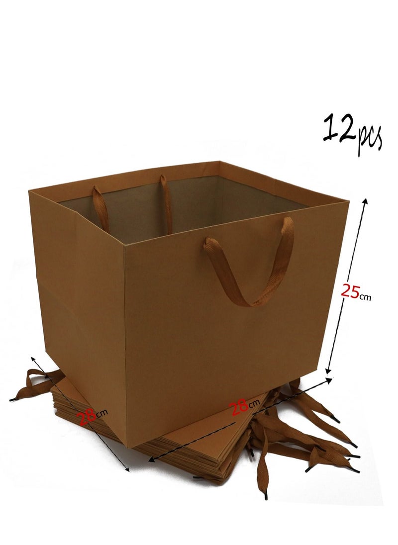 co arma 28*25 cm Paper Gift Bags With Handle Set Of 12 Pieces  - Image 1