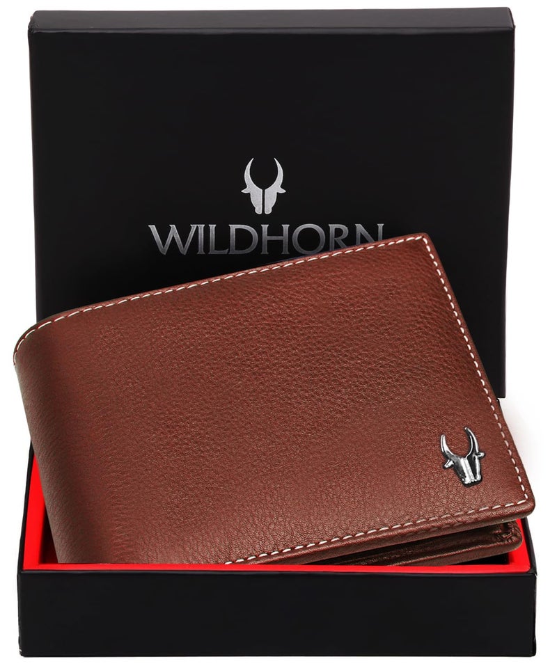 Wildhorn RFID Protected Leather Wallet for Men, Brown - Image 2