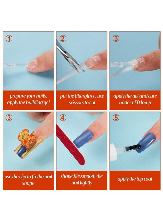 Blulu 100 Pieces Fiber Nail Kit Nail Fiberglass Extension Set Nail Extension Fiber Kit For Nail Extension Fibers Quick Extension Nail Shaping Material False Nails Fake Tips Manicure Salon Tool - Image 4