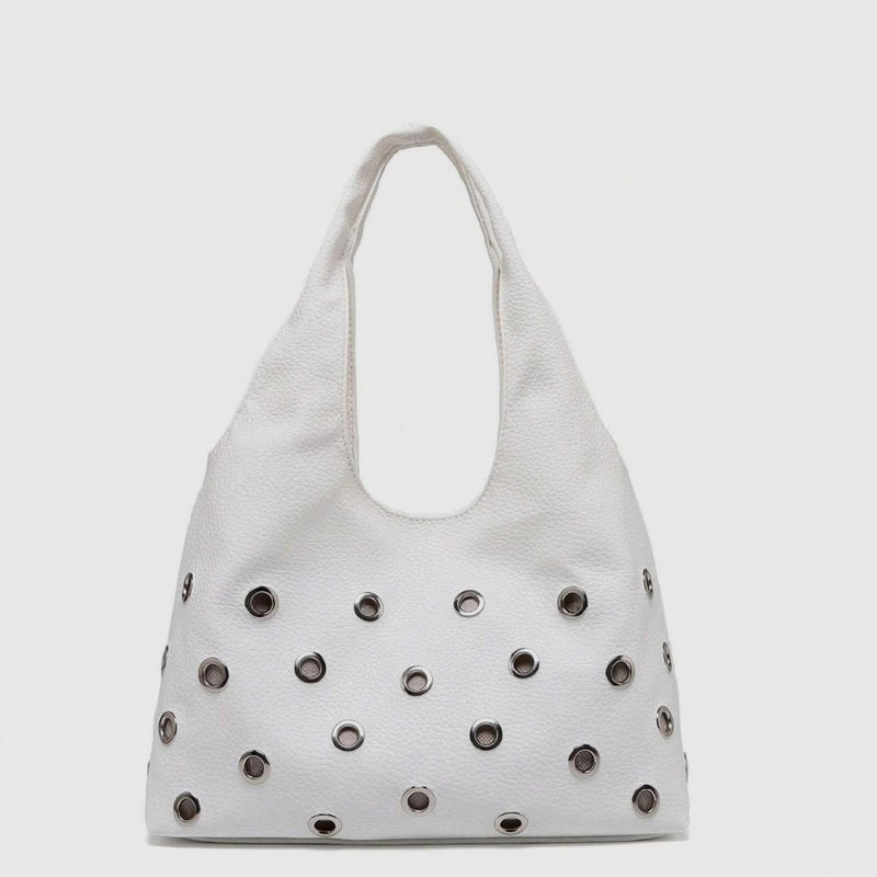 25 Trend Large Capacity Bucket Shoulder Bag with Rivets - Image 1