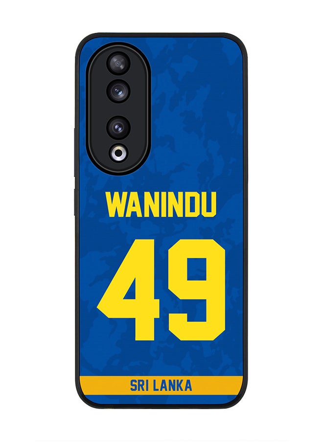 Stylizedd Rugged Black edge case for Honor 90 5G, Slim fit Case Flexible Anti Drop TPU Gel Thin Cover - Team Sri lanka Wanindu Hasaranga, Jersey No 49  - Image 1