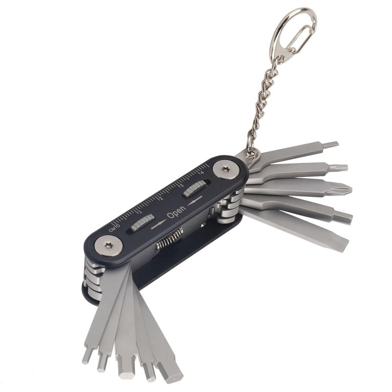 Rigdance Folding Tool Set with Screwdrivers and Hex Key Wrenches, 10-in-1 Photography Household Automobile Repair Multi-tool with Locking System (Black) - Image 1