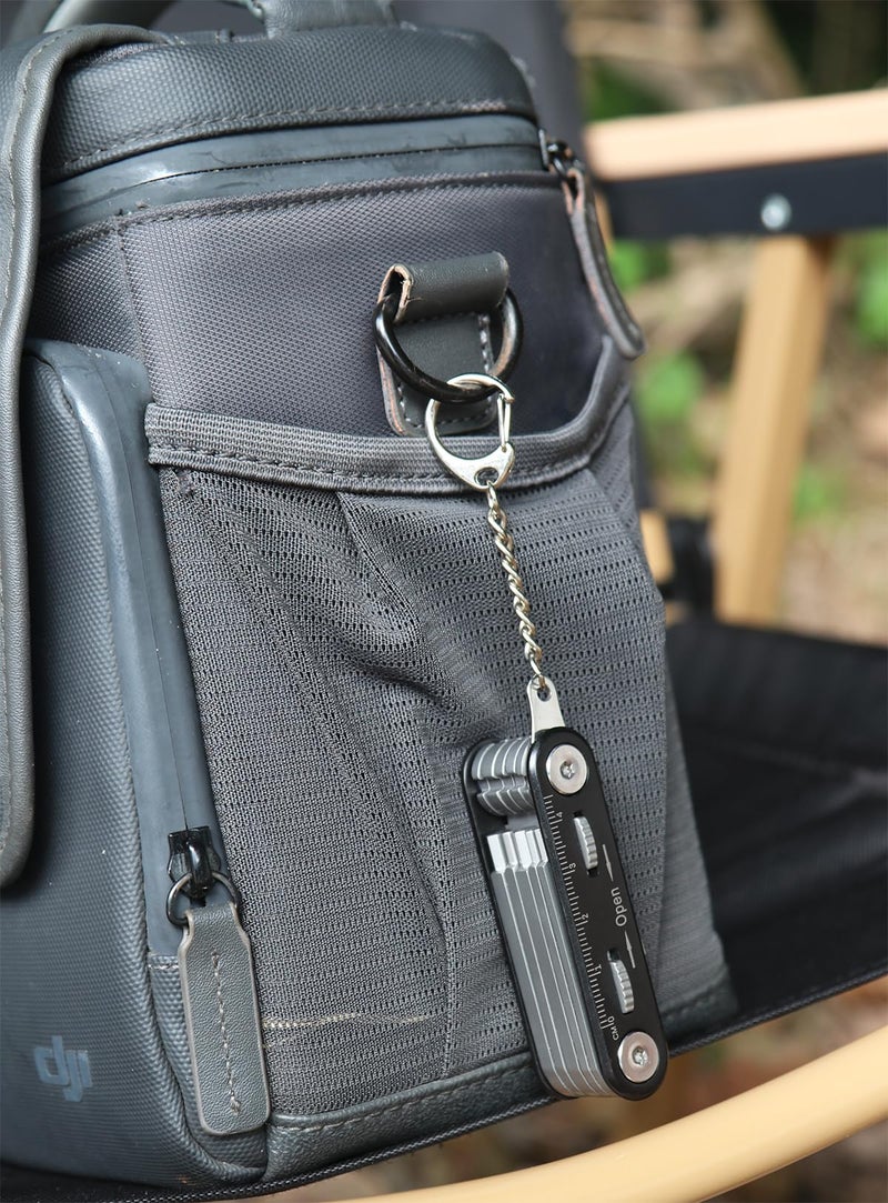 Rigdance Folding Tool Set with Screwdrivers and Hex Key Wrenches, 10-in-1 Photography Household Automobile Repair Multi-tool with Locking System (Black) - Image 4