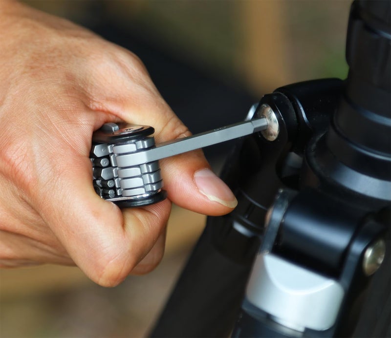 Rigdance Folding Tool Set with Screwdrivers and Hex Key Wrenches, 10-in-1 Photography Household Automobile Repair Multi-tool with Locking System (Black) - Image 2