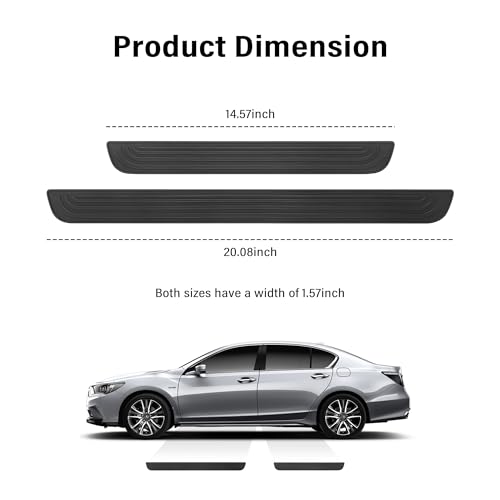 KIFIDAN 4PCS Car Door Sill Protector,Anti-Scratch & Waterproof Car Door Sills Scratch Protection,Universal Car Exterior Accessories Automotive Door Entry Guard for Car,Truck,SUV (Black, Width 1.57") - Image 2