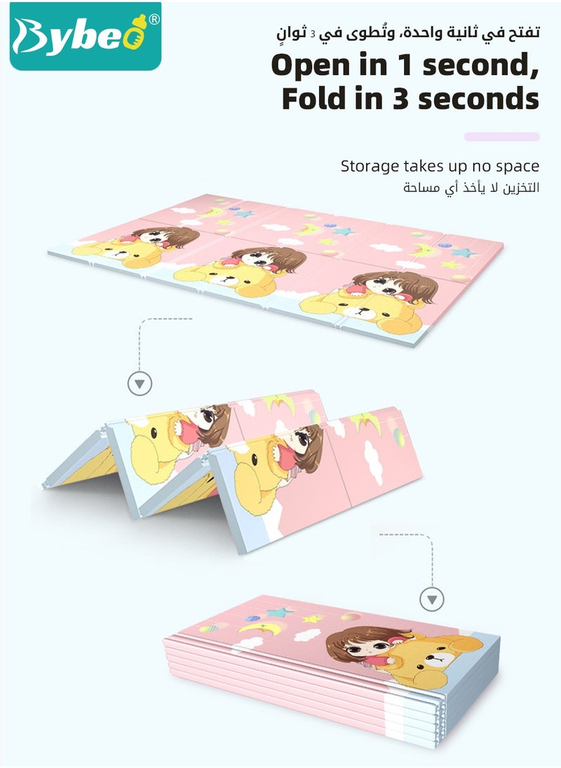 Bybeo - XPE Baby Play Mat, Reversible Foldable Babies Playmat Portable Thickened Crawling Playmats and Floormats with Travel Bag for Infants, Babies,Toddlers, Indoor Outdoor Use, BPA Free, 200*180cm,15mm - Image 1