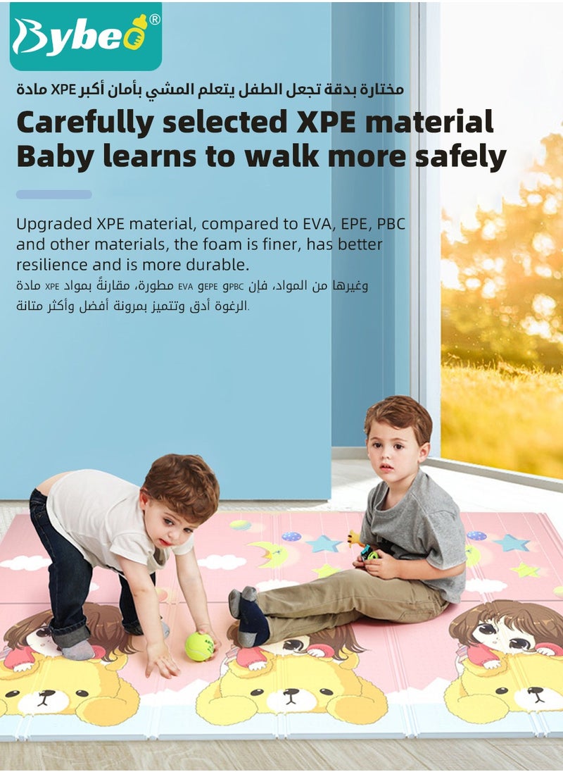 Bybeo - XPE Baby Play Mat, Reversible Foldable Babies Playmat Portable Thickened Crawling Playmats and Floormats with Travel Bag for Infants, Babies,Toddlers, Indoor Outdoor Use, BPA Free, 200*180cm,15mm - Image 1