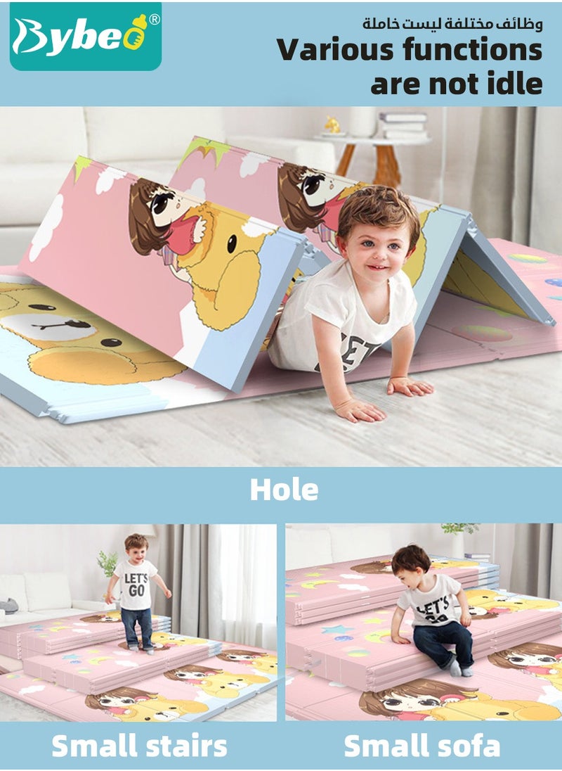 Bybeo - XPE Baby Play Mat, Reversible Foldable Babies Playmat Portable Thickened Crawling Playmats and Floormats with Travel Bag for Infants, Babies,Toddlers, Indoor Outdoor Use, BPA Free, 200*180cm,15mm - Image 1