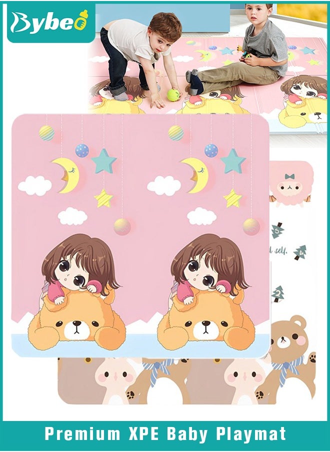 Bybeo - XPE Baby Play Mat, Reversible Foldable Babies Playmat Portable Thickened Crawling Playmats and Floormats with Travel Bag for Infants, Babies,Toddlers, Indoor Outdoor Use, BPA Free, 200*180cm,15mm - Image 1