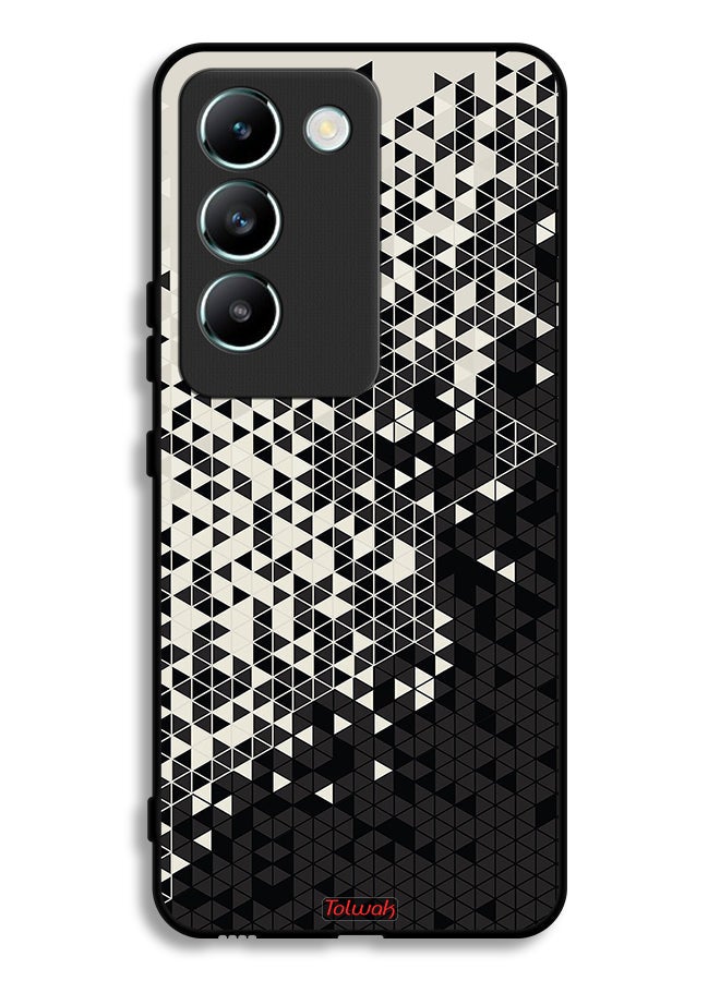 Tolwak Vivo V30 Lite 4G Protective Case Cover Pattern Digital Art Triangle - Image 1